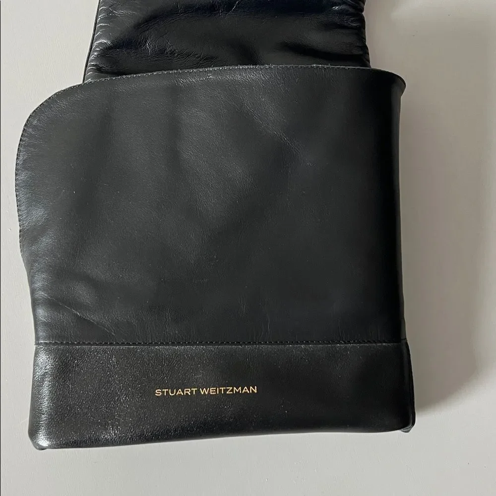 New Stuart Weitzman Celia Leather Over-The-Knee Riding Boot Black Size 6